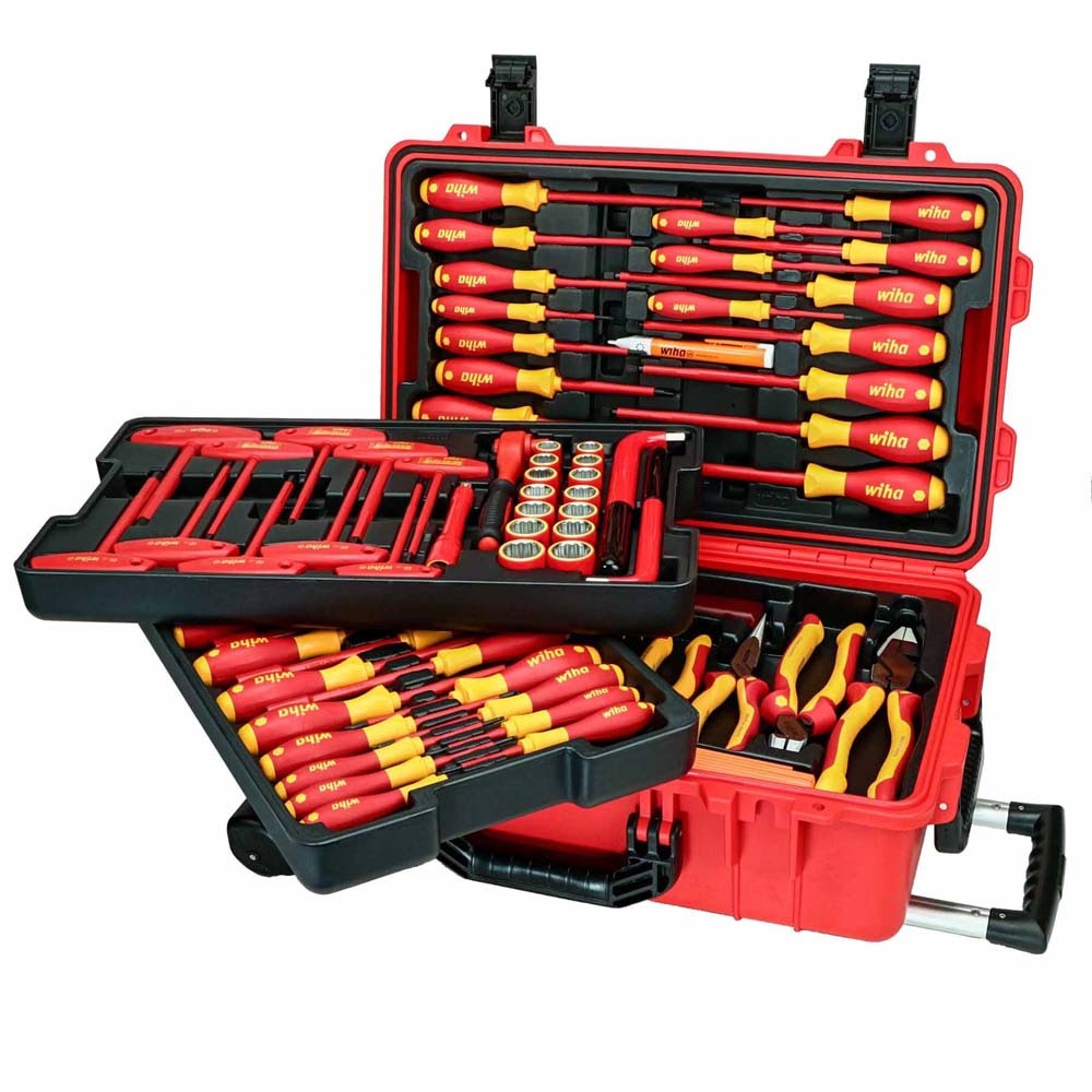 Wiha 32800 80 Piece Master Electrician's Insulated Tools In Rolling Hard Case