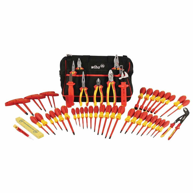 Wiha 32874 50 Piece Master Electrician's Insulated Tool Set In Canvas Tool Bag