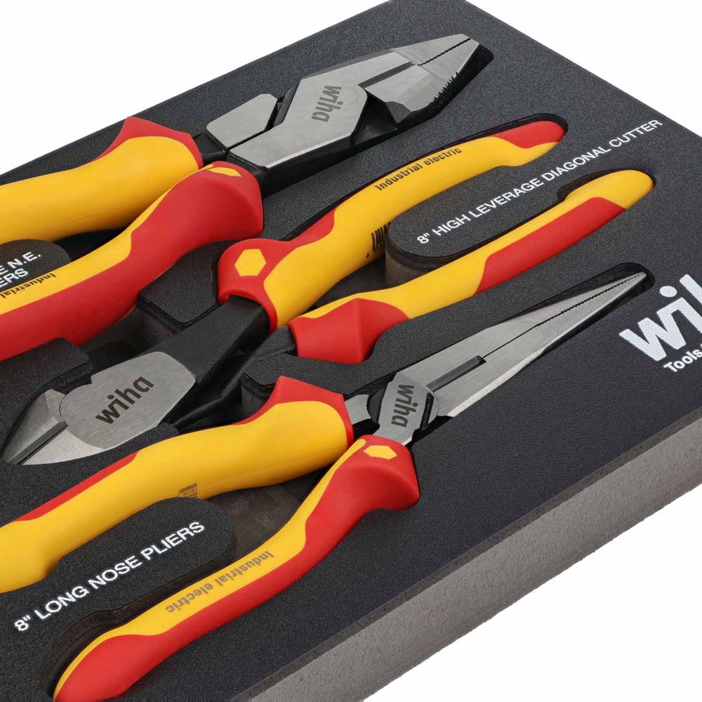 Wiha 32960 3 Piece Insulated Pliers and Cutters Tray Set - 3