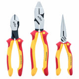 Wiha 32968 3 Piece Insulated Industrial Grip Pliers and Cutters Set