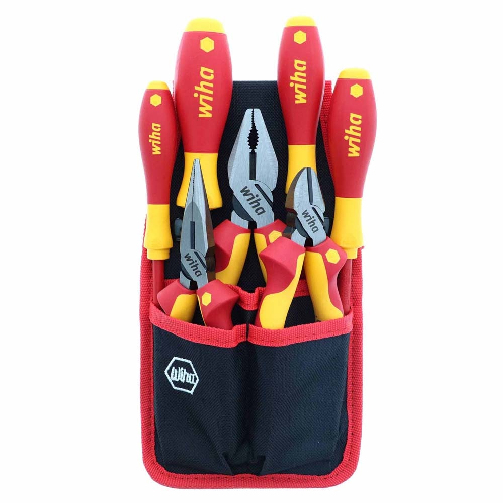 Wiha 32985 7 Piece Insulated Industrial Pliers and Screwdriver Set