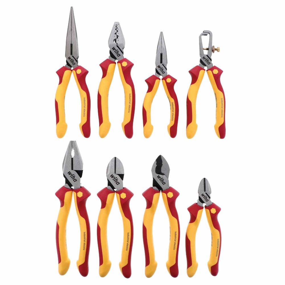 Wiha 32987 8 Piece Insulated Industrial Pliers Cutters Set with Canvas Pouch - 2