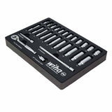 Wiha 33395 27 Piece 1/4" Drive Professional Standard and Deep Socket Tray Set - 2