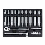 Wiha 33795 24 Piece 3/8" Drive Professional Standard and Deep Socket Tray Set