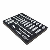 Wiha 33896 28 Piece 1/2" Drive Professional Standard and Deep Socket Tray Set - 2