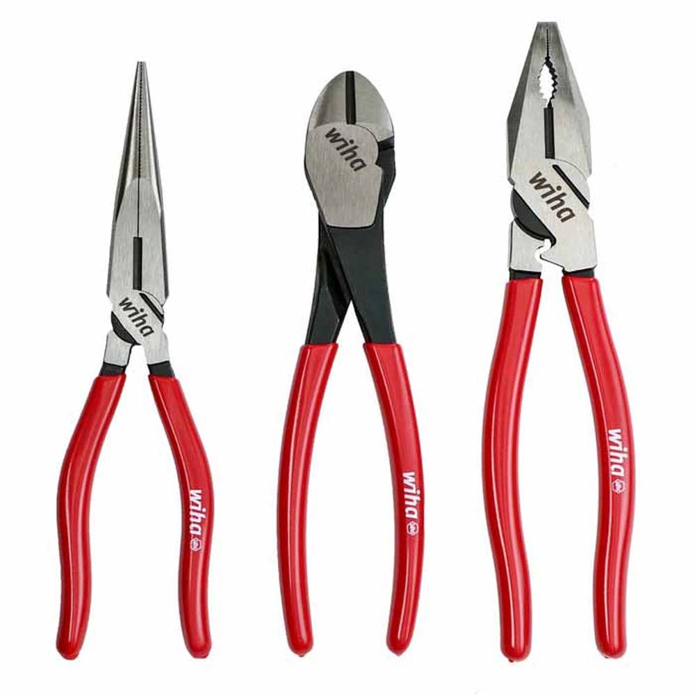 Wiha 34680 3 Piece Classic Grip Pliers and Cutters Tray Set - 3