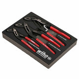 Wiha 34690 3 Piece Classic Grip V-Jaw Tongue and Groove Pliers Tray Set - 3