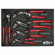 Wiha 34691 5 Piece Classic Grip V-Jaw Tongue and Groove Pliers Tray Set