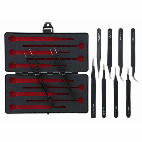 Wiha 44593 10 Piece ESD Safe Tweezers Set