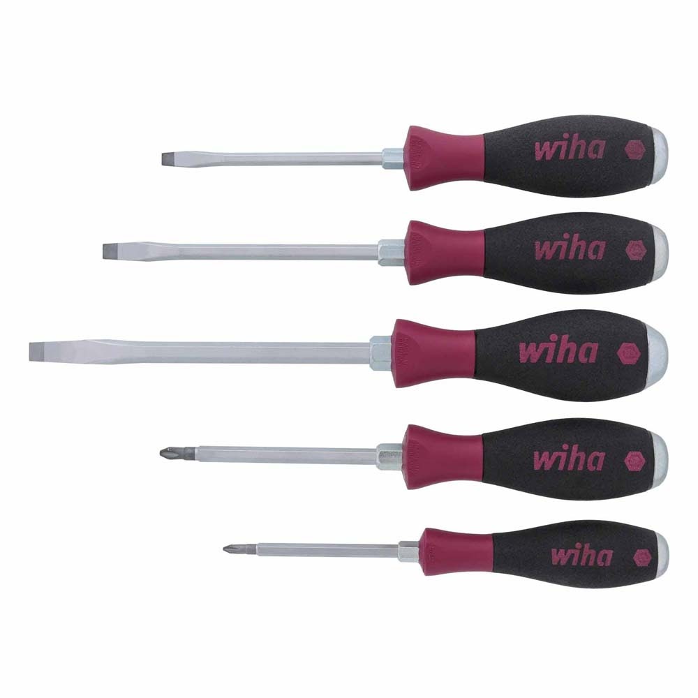 Wiha 53390 5 Piece MicroFinish XHeavy Duty Slotted and Phillips Screwdriver Set - 2