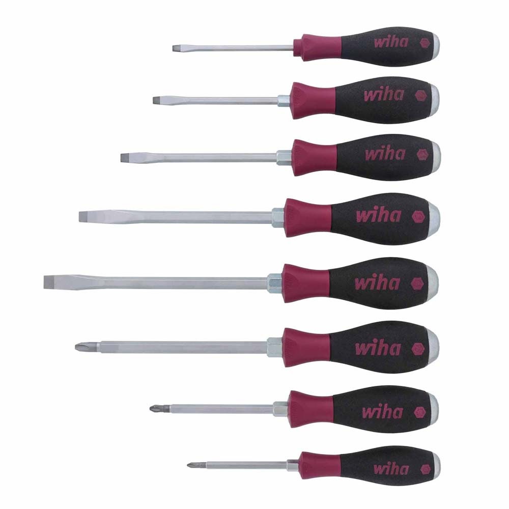 Wiha 53398 8 Piece MicroFinish XHeavy Duty Slotted and Phillips Screwdriver Set