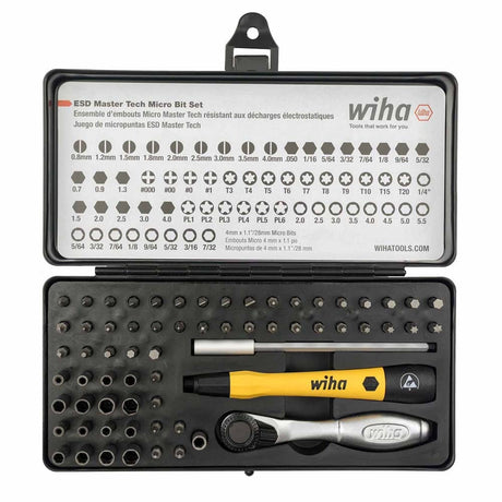 Wiha 75965 65 Piece System 4 ESD Safe Master Technician's Ratchet and MicroBits