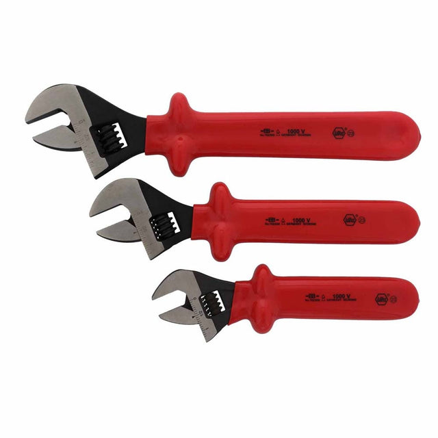 Wiha 76290 3 Piece Insulated Adjustable Wrench Set