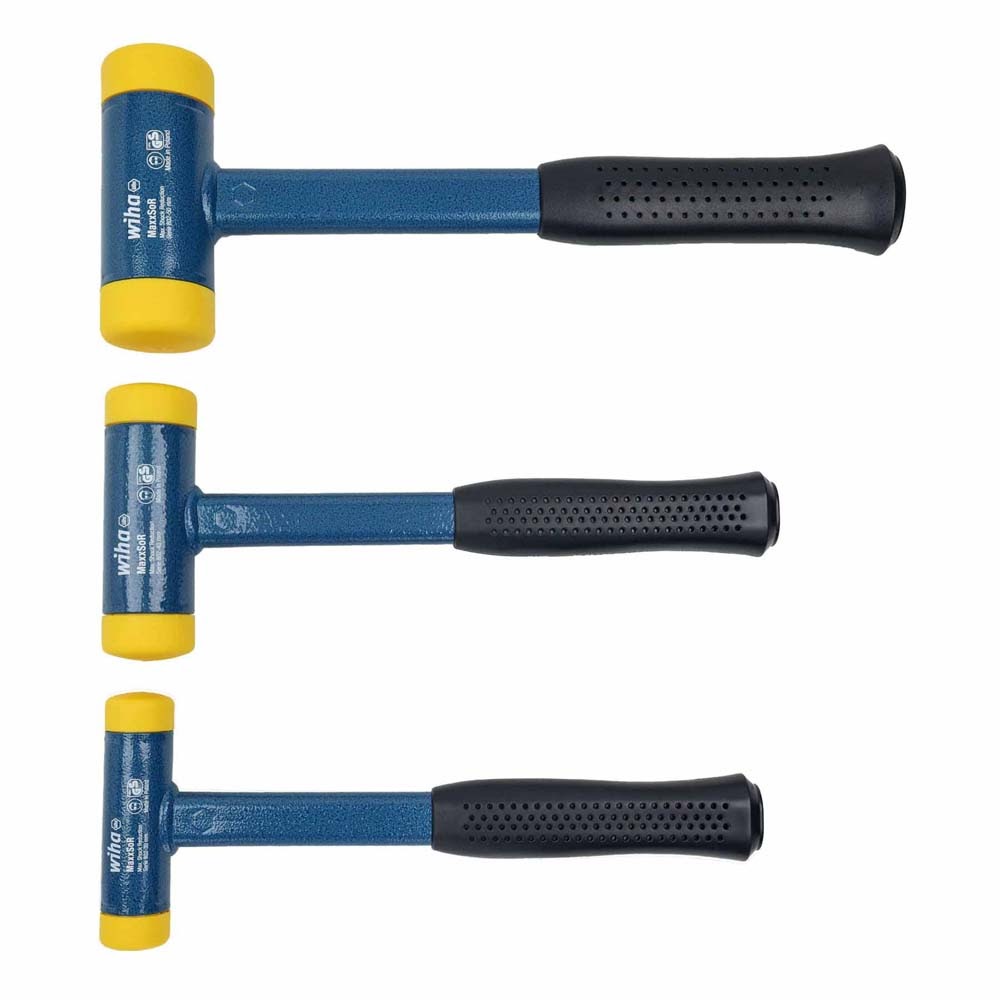 Wiha 80290 3 Piece Dead Blow Hammer Set - 30mm, 40mm, and 50mm