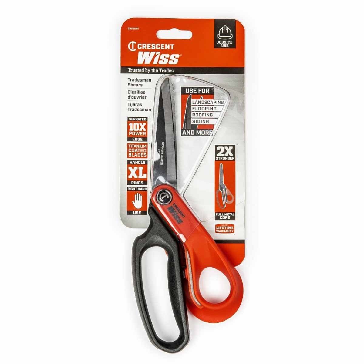 Crescent Wiss CW10TM 10" Heavy-Duty Titanium Coated Tradesman Shears - 5