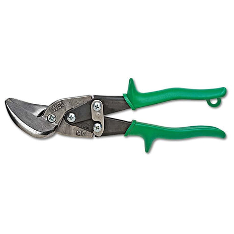 Crescent Wiss M7R 9-1/4" Offset Straight and Right Cut Aviation Snips, Green Grips