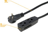 Woods 2243 16/3 Flat Indoor Extension Cord, 8-Foot, 3 Grounded Outlets, Right Angled Plug, Spac - 9