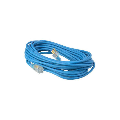 Woods 2436 16/3 Outdoor Cold-Flexible SJTW Extension Cord, Blue with Lighted End, 100-Foot - 2