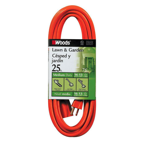 Woods 267 16/3 Vinyl Outdoor Heavy Duty Extension Cord, Waterproof Flexible Vinyl Jacket, 3- Pr