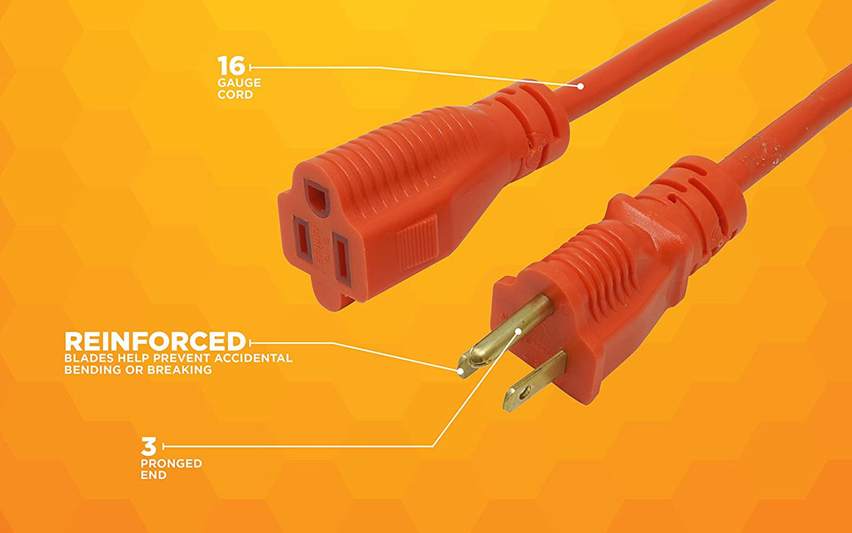 Woods 268 16/3 SJTW General Purpose Extension Cord, Orange, 50-Foot - 5