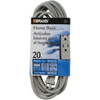 Woods 2867 3-Outlet Extension Cord with Power Tap, 20-Foot, Gray