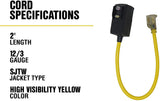 Woods 2879 Cord Ext Gfci 14/3Sjtw 6Ft Yel, 6-Feet, Yellow - 7