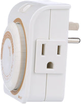 Woods 50001 50001WD Indoor 24-Hour Heavy Duty Plug-In Mechanical Timer, 1 Grounded Outlet - 3