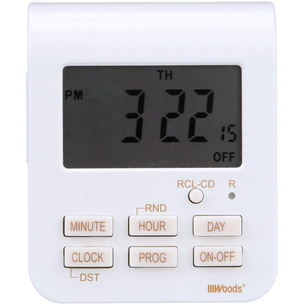 Woods 50009 50009WD Indoor 7-Day Heavy Duty Digital Plug-In Timer, 2 Grounded Outlets - 3