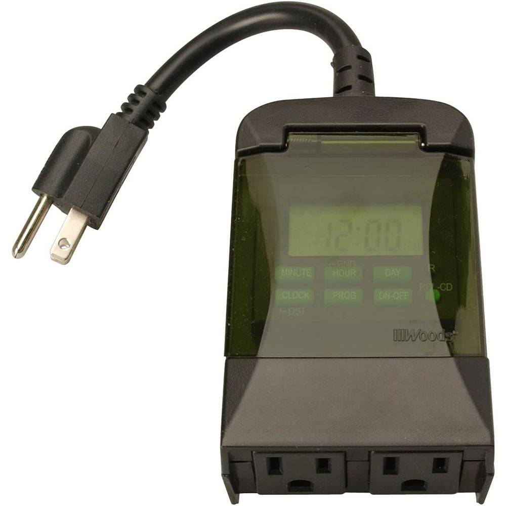 Woods 50014 50014WD Outdoor 7-Day Digital Plug-In Timer, 2 Grounded Outlets - 2