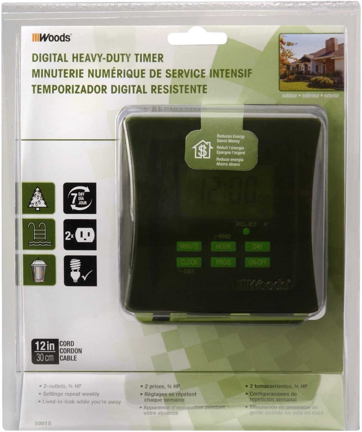 Woods Outdoor 7-Day Heavy Duty Digital Timer - Thumbnail 3