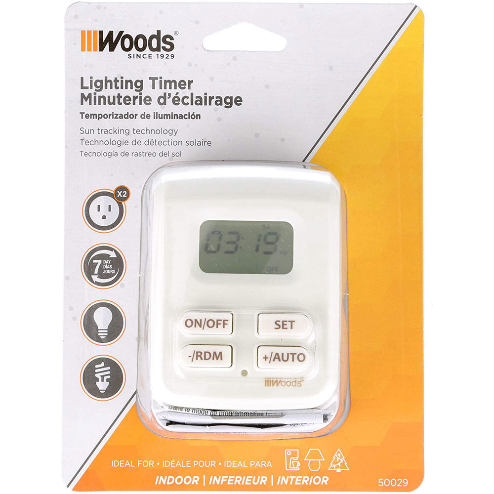 Woods 50029 50029WD Indoor Plug-In Astronomical Timer, 2 Grounded Outlets - 5