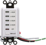 Woods 59013 In-Wall Timer, 120 V, 15 A, 2, 4, 8, 12 Hr Off Off, 8-Hour - 6