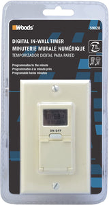 Woods 59028 59028WD In-Wall 7-Day Digital Timer, Light Almond - 2