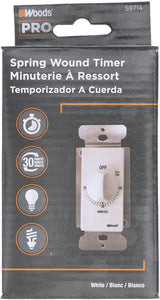 Woods 59714 In-Wall 30 Minute Spring Wound Timer, White - 6