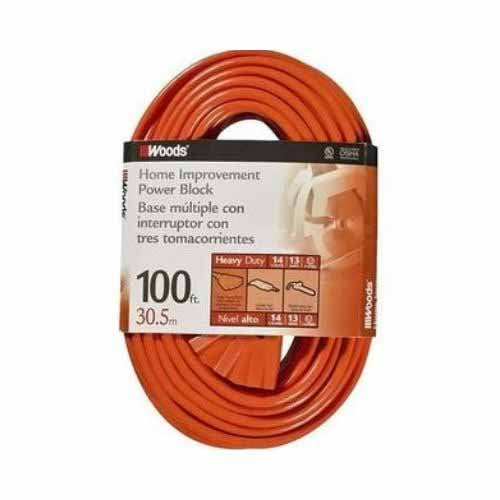 Woods 827 Cord Set, 14/3 100' STJW Orange