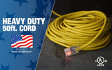 Woods 982554 50-Feet 12/3 SJTW High Visibility Extension Cord, Yellow - 2