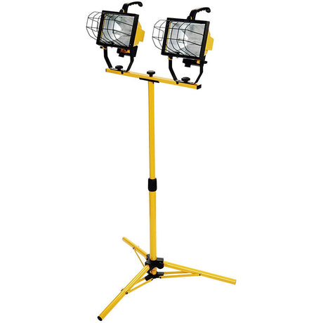 Woods L13 Twin Head Work Light, Adjustable Tripod Up To 42 Inches Tall, 16,000 Lumen, 4-Foot 18