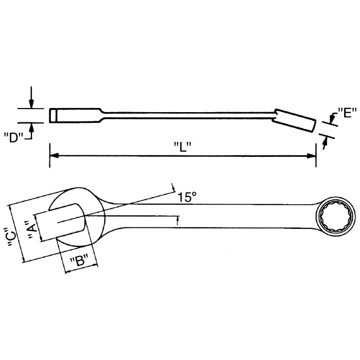 Wright Tool 11-46MM 46mm 12 Point Black Metric Combination Wrench - 2