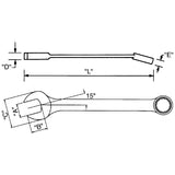 Wright Tool 11-46MM 46mm 12 Point Black Metric Combination Wrench - 2