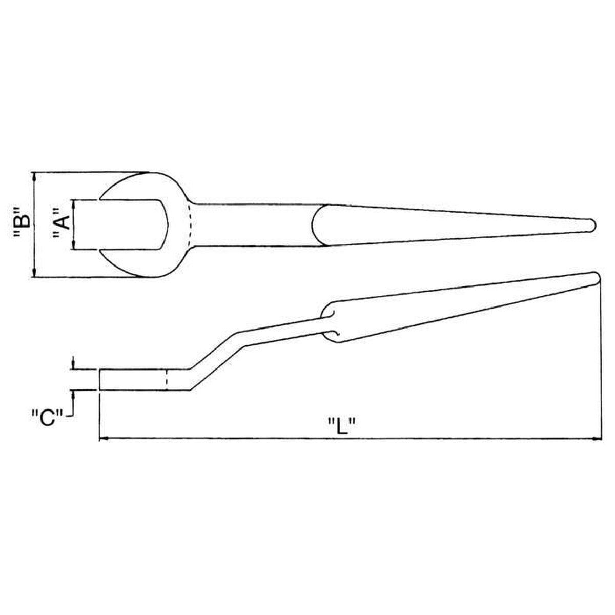 Wright Tool 1728 7/8" Structural Wrench with Offset Head Black - 2