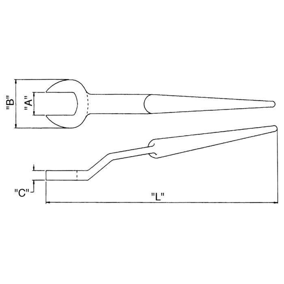 Wright Tool 1728 7/8" Structural Wrench with Offset Head Black - 2