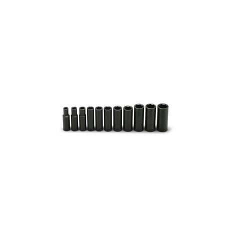 Wright Tool 412 1/2" Drive 11 Piece Deep Impact Sockets Set, 3/8" - 1"