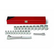 Wright Tool 472 1/2 in. Drive 12 Point Standard Metric Socket Set with Ratchet and Extension (22 Piece)