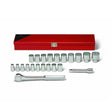 Wright Tool 472 1/2 in. Drive 12 Point Standard Metric Socket Set with Ratchet and Extension (22 Piece)