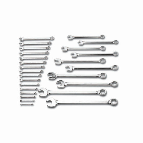 Wright Tool 726 Combination Wrench 26 Piece Set 12 Point Satin 1/4" - 2"