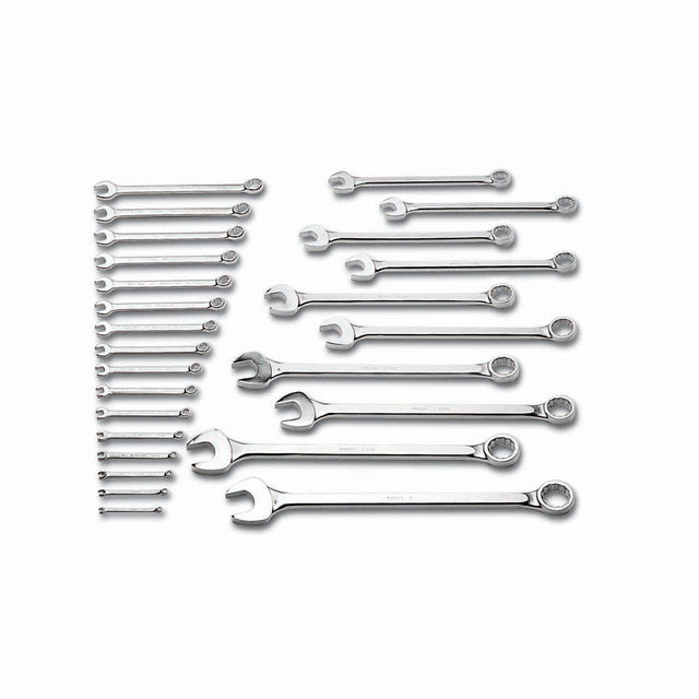 Wright Tool 726 Combination Wrench 26 Piece Set 12 Point Satin 1/4" - 2"