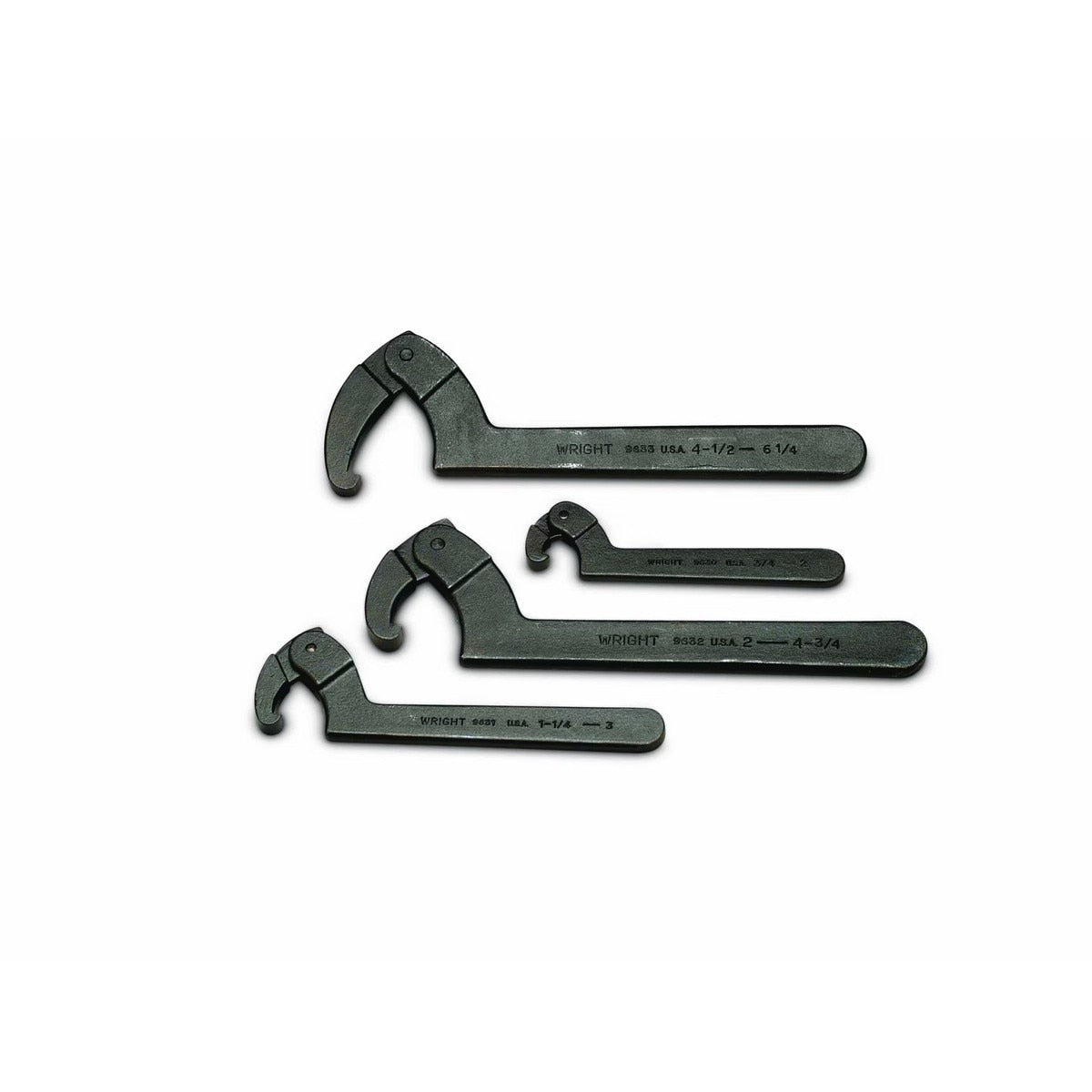 Wright Tool 9629 Adjustable Hook Spanner Wrench Set (4 Piece)