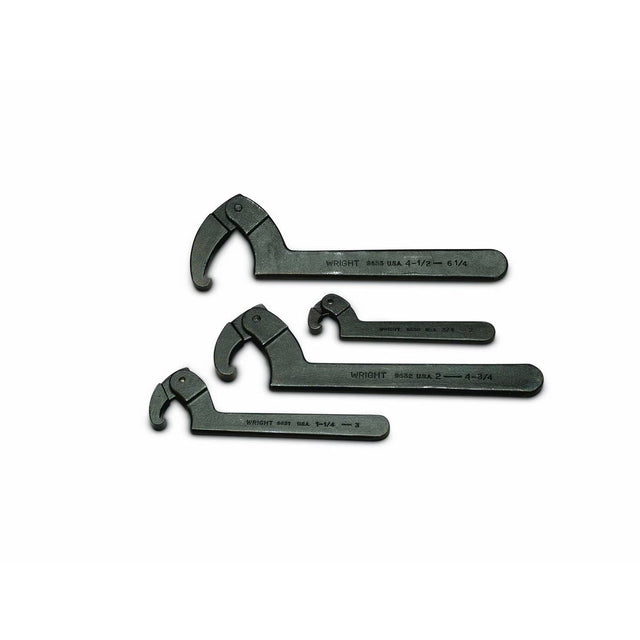 Wright Tool 9629 Adjustable Hook Spanner Wrench Set (4 Piece)
