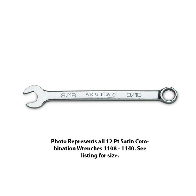 Wright Tool 1112 Combination Wrench WRIGHTGRIP 2.0 12 Point Satin 3/8"