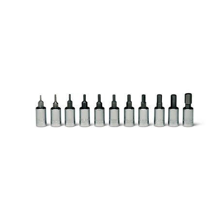 Wright Tool 205 1/4" Drive 11 P. Hex Sockets w Standard Bit Set 1/16"-5/16"